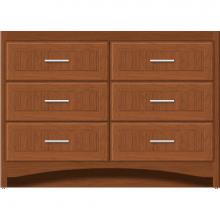 Strasser Woodenwork 46-037 - 48 X 18 X 34.5 Ravenna Town Vanity Beaded Cinn Cherry 6 Drw