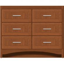 Strasser Woodenwork 45-781 - 42 X 18 X 34.5 Ravenna Town Vanity Beaded Cinn Cherry 6 Drw