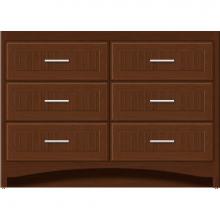 Strasser Woodenwork 46-036 - 48 X 18 X 34.5 Ravenna Town Vanity Beaded Pecan Cherry 6 Drw