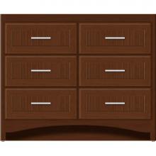 Strasser Woodenwork 45-780 - 42 X 18 X 34.5 Ravenna Town Vanity Beaded Pecan Cherry 6 Drw