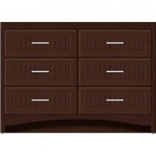 Strasser Woodenwork 46-042 - 48 X 18 X 34.5 Ravenna Town Vanity Beaded Choc Cherry 6 Drw