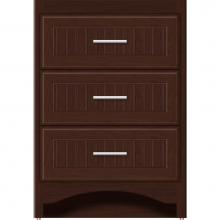 Strasser Woodenwork 44-635 - 24 X 18 X 34.5 Ravenna Town Vanity Beaded Choc Cherry 3 Drw