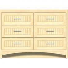Strasser Woodenwork 46-150 - 48 X 21 X 34.5 Ravenna Town Vanity Beaded Nat Maple 6 Drw