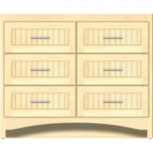 Strasser Woodenwork 45-785 - 42 X 18 X 34.5 Ravenna Town Vanity Beaded Nat Maple 6 Drw