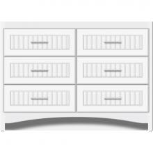Strasser Woodenwork 46-047 - 48 X 18 X 34.5 Ravenna Town Vanity Beaded Sat White 6 Drw