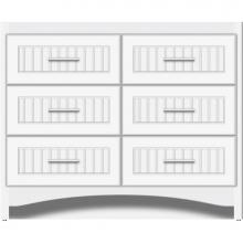 Strasser Woodenwork 45-791 - 42 X 18 X 34.5 Ravenna Town Vanity Beaded Sat White 6 Drw