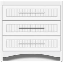 Strasser Woodenwork 45-682 - 36 X 21 X 34.5 Ravenna Town Vanity Beaded Sat White 3 Drw