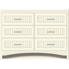 Strasser Woodenwork 46-044 - 48 X 18 X 34.5 Ravenna Town Vanity Beaded Sat Biscuit 6 Drw