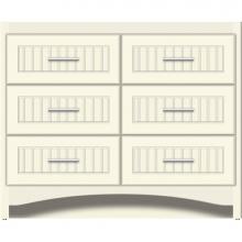 Strasser Woodenwork 45-788 - 42 X 18 X 34.5 Ravenna Town Vanity Beaded Sat Biscuit 6 Drw