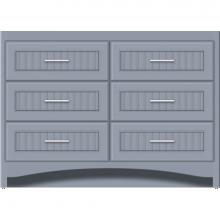Strasser Woodenwork 46-046 - 48 X 18 X 34.5 Ravenna Town Vanity Beaded Sat Silver 6 Drw