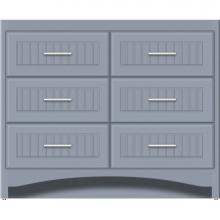 Strasser Woodenwork 45-790 - 42 X 18 X 34.5 Ravenna Town Vanity Beaded Sat Silver 6 Drw