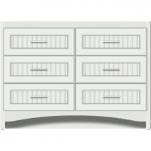 Strasser Woodenwork 46-043 - 48 X 18 X 34.5 Ravenna Town Vanity Beaded Powder Grey 6 Drw