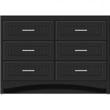 Strasser Woodenwork 46-045 - 48 X 18 X 34.5 Ravenna Town Vanity Beaded Sat Black 6 Drw
