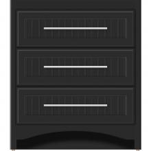 Strasser Woodenwork 45-396 - 30 X 21 X 34.5 Ravenna Town Vanity Beaded Sat Black 3 Drw