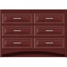 Strasser Woodenwork 46-050 - 48 X 18 X 34.5 Ravenna Town Vanity Classic Miter Dk Cherry 6 Drw