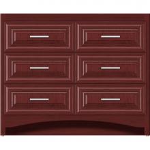 Strasser Woodenwork 45-794 - 42 X 18 X 34.5 Ravenna Town Vanity Classic Miter Dk Cherry 6 Drw