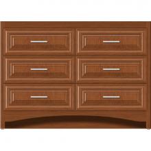 Strasser Woodenwork 46-049 - 48 X 18 X 34.5 Ravenna Town Vanity Classic Miter Cinn Cherry 6 Drw