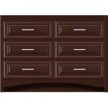 Strasser Woodenwork 46-054 - 48 X 18 X 34.5 Ravenna Town Vanity Classic Miter Choc Cherry 6 Drw