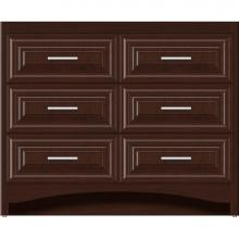 Strasser Woodenwork 45-925 - 42 X 21 X 34.5 Ravenna Town Vanity Classic Miter Choc Cherry 6 Drw