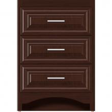 Strasser Woodenwork 44-651 - 24 X 18 X 34.5 Ravenna Town Vanity Classic Miter Choc Cherry 3 Drw