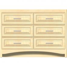 Strasser Woodenwork 46-053 - 48 X 18 X 34.5 Ravenna Town Vanity Classic Miter Nat Maple 6 Drw