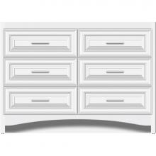 Strasser Woodenwork 46-059 - 48 X 18 X 34.5 Ravenna Town Vanity Classic Miter Sat White 6 Drw