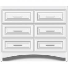 Strasser Woodenwork 45-930 - 42 X 21 X 34.5 Ravenna Town Vanity Classic Miter Sat White 6 Drw