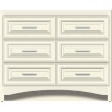Strasser Woodenwork 45-927 - 42 X 21 X 34.5 Ravenna Town Vanity Classic Miter Sat Biscuit 6 Drw