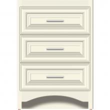 Strasser Woodenwork 45-053 - 24 X 21 X 34.5 Ravenna Town Vanity Classic Miter Sat Biscuit 3 Drw