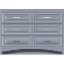 Strasser Woodenwork 46-167 - 48 X 21 X 34.5 Ravenna Town Vanity Classic Miter Sat Silver 6 Drw