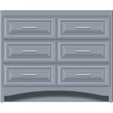 Strasser Woodenwork 45-802 - 42 X 18 X 34.5 Ravenna Town Vanity Classic Miter Sat Silver 6 Drw