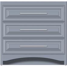 Strasser Woodenwork 45-566 - 36 X 18 X 34.5 Ravenna Town Vanity Classic Miter Sat Silver 3 Drw