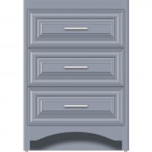 Strasser Woodenwork 44-655 - 24 X 18 X 34.5 Ravenna Town Vanity Classic Miter Sat Silver 3 Drw