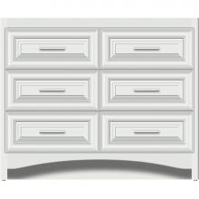Strasser Woodenwork 45-799 - 42 X 18 X 34.5 Ravenna Town Vanity Classic Miter Powder Grey 6 Drw