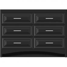 Strasser Woodenwork 46-057 - 48 X 18 X 34.5 Ravenna Town Vanity Classic Miter Sat Black 6 Drw