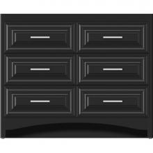 Strasser Woodenwork 45-801 - 42 X 18 X 34.5 Ravenna Town Vanity Classic Miter Sat Black 6 Drw
