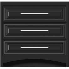 Strasser Woodenwork 45-692 - 36 X 21 X 34.5 Ravenna Town Vanity Classic Miter Sat Black 3 Drw