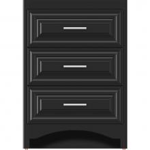 Strasser Woodenwork 44-654 - 24 X 18 X 34.5 Ravenna Town Vanity Classic Miter Sat Black 3 Drw