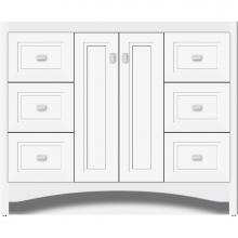 Strasser Woodenwork 42-059 - 42 X 18 X 34.5 Ravenna View Vanity Ogee Miter Sat White Sb