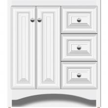 Strasser Woodenwork 40-615 - 30 X 21 X 34.5 Ravenna View Vanity Classic Miter Sat White Rh