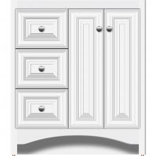 Strasser Woodenwork 40-614 - 30 X 21 X 34.5 Ravenna View Vanity Classic Miter Sat White Lh