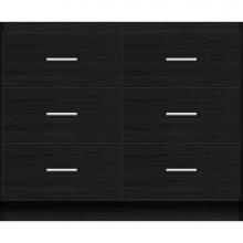 Strasser Woodenwork 23-691 - 42 X 18 X 34.5 Montlake Town Vanity Slab Midnight Oak 6 Drw