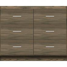 Strasser Woodenwork 23-689 - 42 X 18 X 34.5 Montlake Town Vanity Slab Dusky Oak 6 Drw