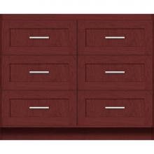 Strasser Woodenwork 23-780 - 42 X 21 X 34.5 Montlake Town Vanity Shaker Dk Cherry 6 Drw