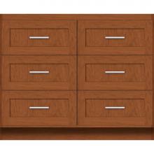 Strasser Woodenwork 23-670 - 42 X 18 X 34.5 Montlake Town Vanity Shaker Cinn Cherry 6 Drw