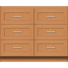 Strasser Woodenwork 23-677 - 42 X 18 X 34.5 Montlake Town Vanity Shaker Nat Oak 6 Drw