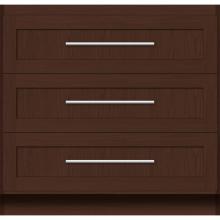 Strasser Woodenwork 23-307 - 36 X 18 X 34.5 Montlake Town Vanity Shaker Choc Oak 3 Drw