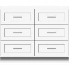 Strasser Woodenwork 23-792 - 42 X 21 X 34.5 Montlake Town Vanity Shaker Sat White 6 Drw