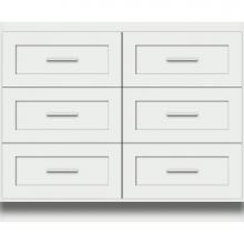 Strasser Woodenwork 23-679 - 42 X 18 X 34.5 Montlake Town Vanity Shaker Powder Grey 6 Drw