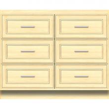 Strasser Woodenwork 23-751 - 42 X 21 X 34.5 Montlake Town Vanity Deco Miter Nat Maple 6 Drw